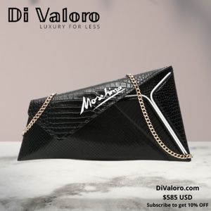 Moschino Black Asymmetric Envelope Bag